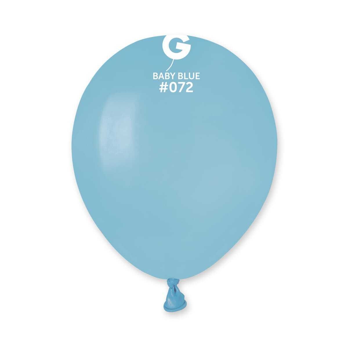 Gemar Standard Baby Blue Latex Balloons #072 5in - 100 pieces