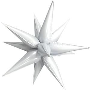 Foil Balloon Starburst White 26in