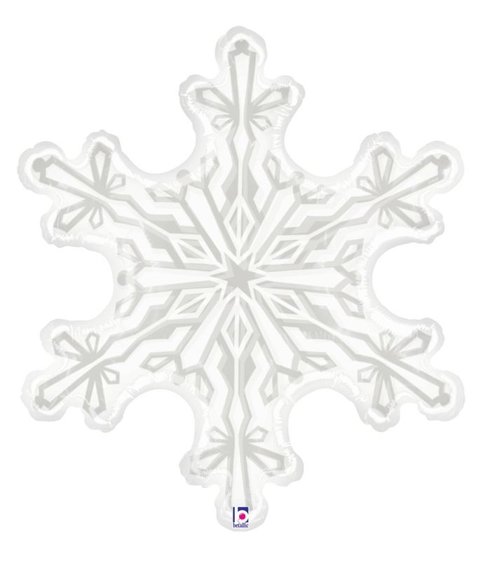 Foil Balloon Clear Snowflake Shape 38in