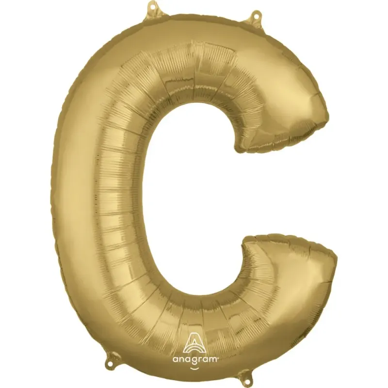 Foil Balloon Letter C White Gold 34in