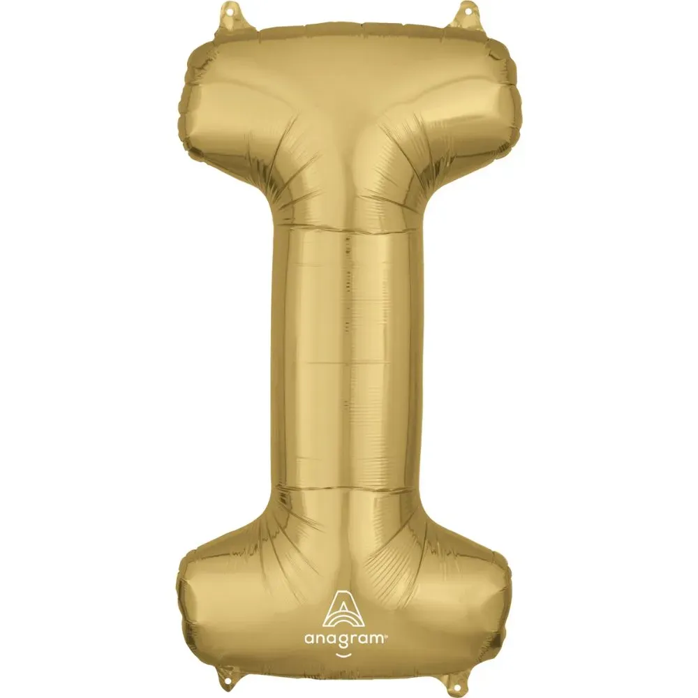Foil Balloon Letter I White Gold 34in