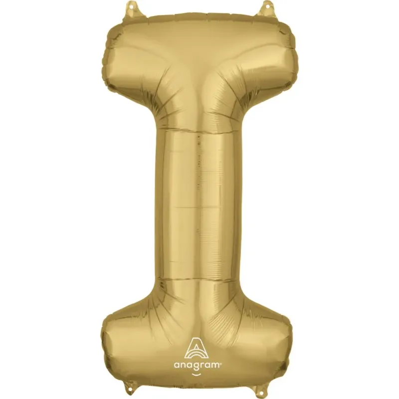 Foil Balloon Letter I White Gold 34in