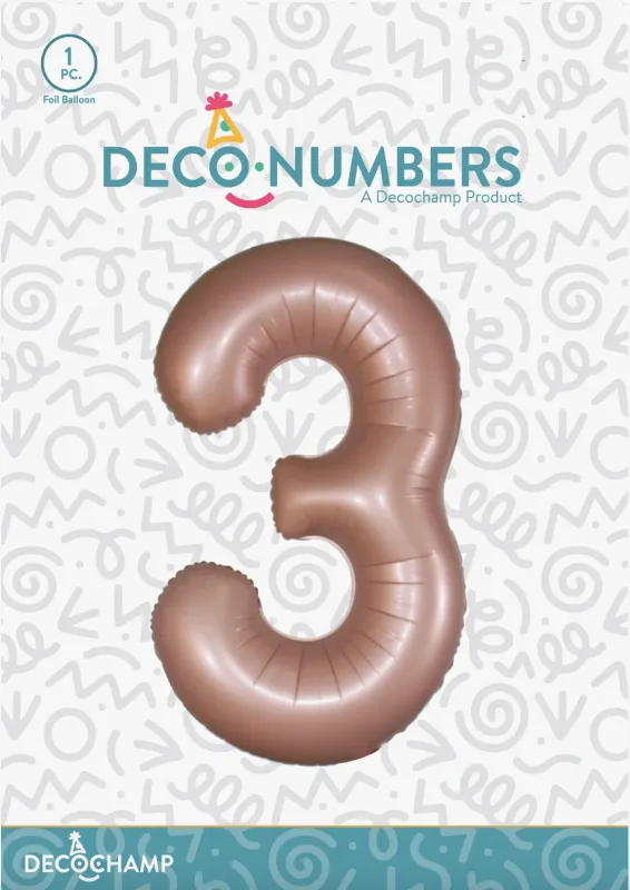 DecoNumber 3 Dusty Rose 34in