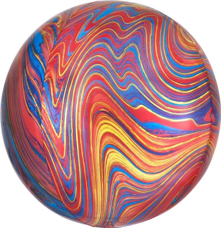 Foil Balloon Orbz Colorful Marblez 15in