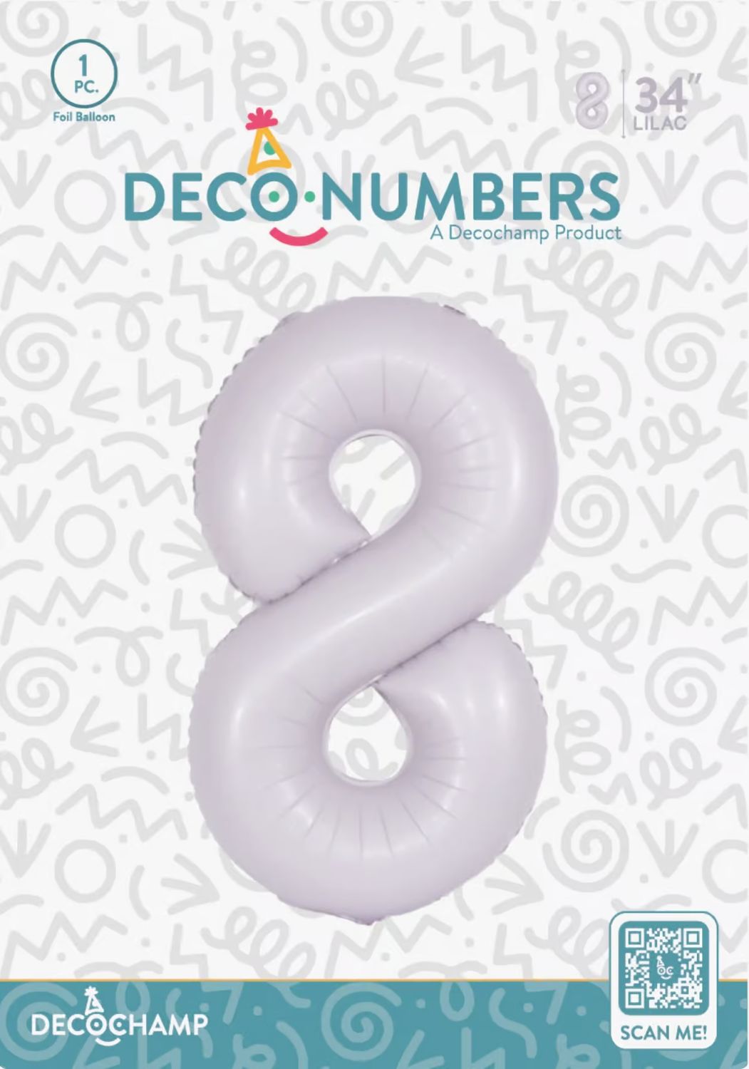 DecoNumber 8 Lilac 34in