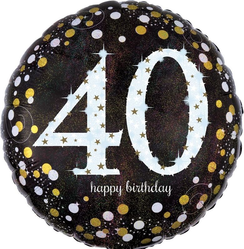 Foil Balloon Sparkling 40 Birthday 18in