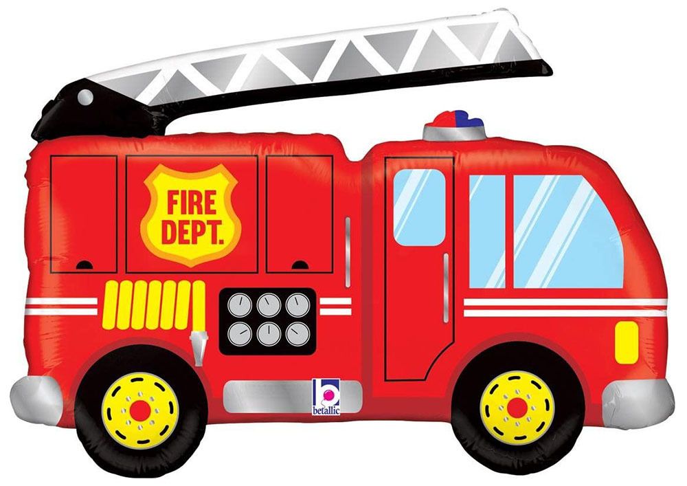 Foil Balloon Fire Truck Shape 40in