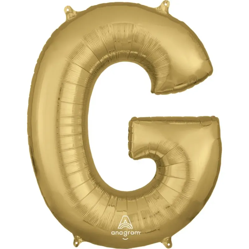 Foil Balloon Letter G White Gold 34in