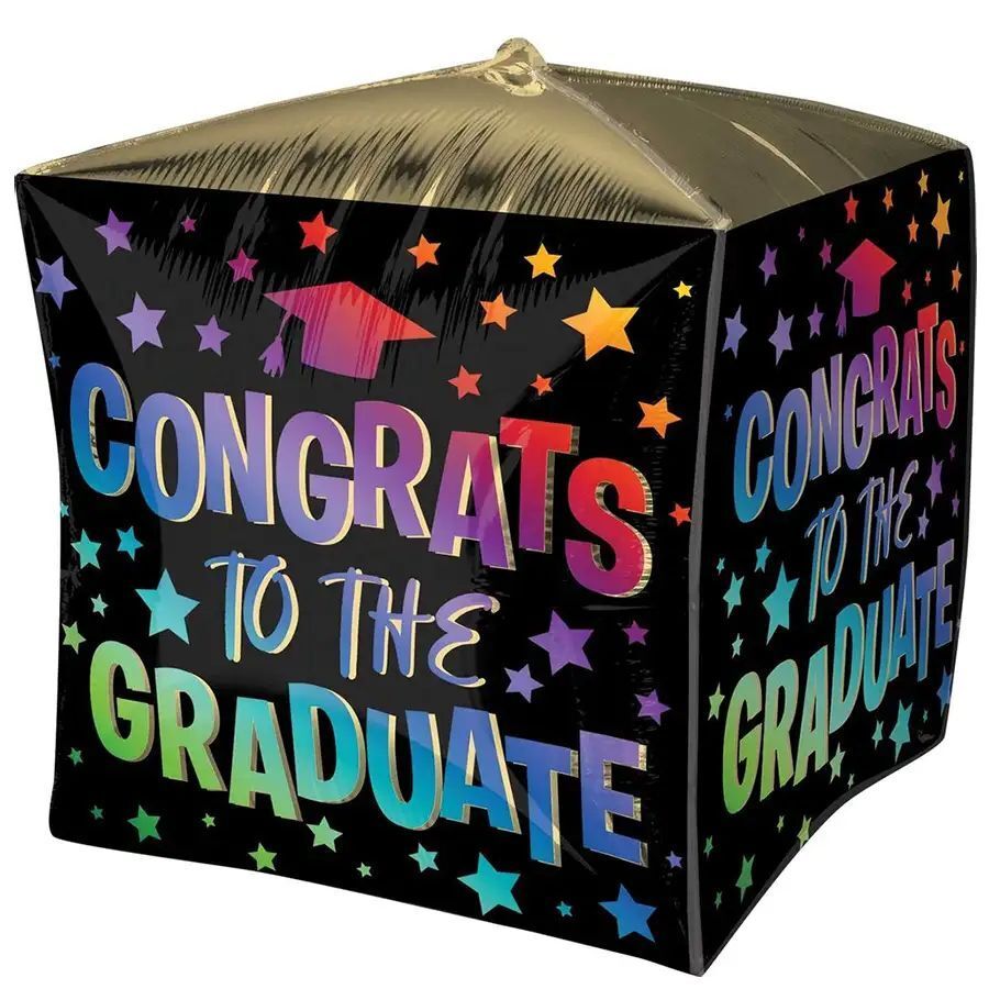 Foil Balloon Cubez Ombre Congrats Graduate 15in