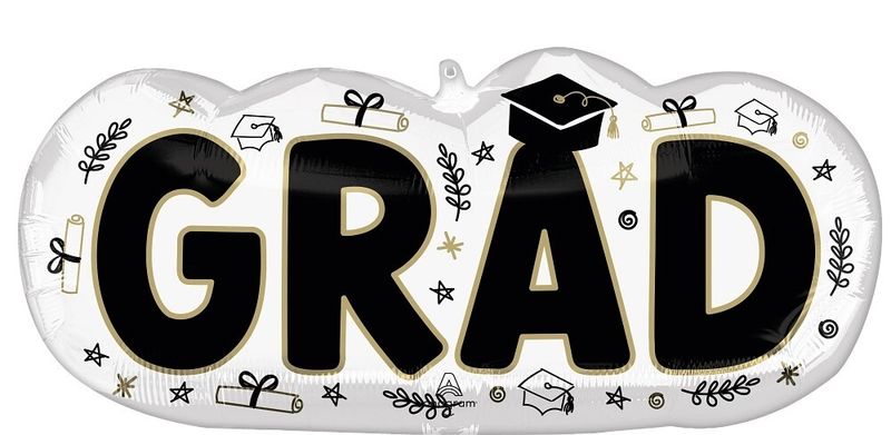Foil Balloon Grad Sketched Impressions Super Shape 30in