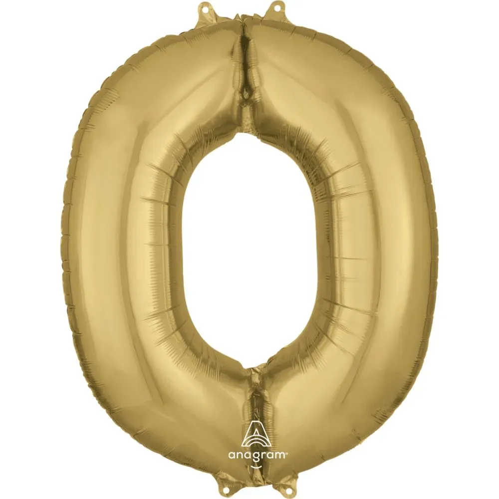 Foil Balloon Letter O White Gold 34in