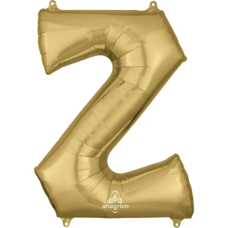 Foil Balloon Letter Z White Gold 34in