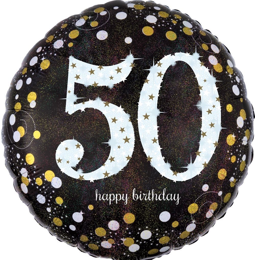Foil Balloon Sparkling 50 Birthday 18in