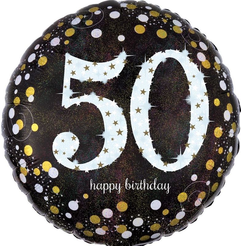 Foil Balloon Sparkling 50 Birthday 18in