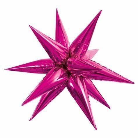 Foil Balloon Starburst Fuchsia 26in