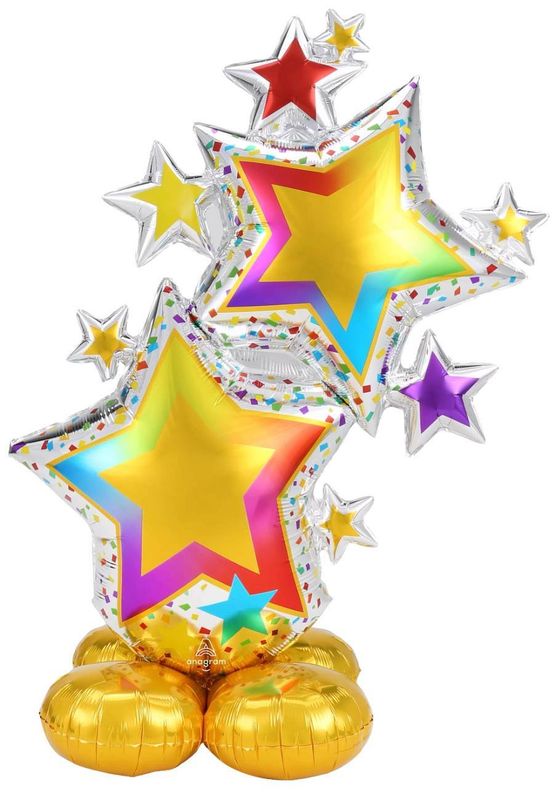 Foil Balloon Air Loonz Colorful Star Cluster 59in