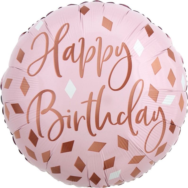Foil Balloon Blush Birthday 18in