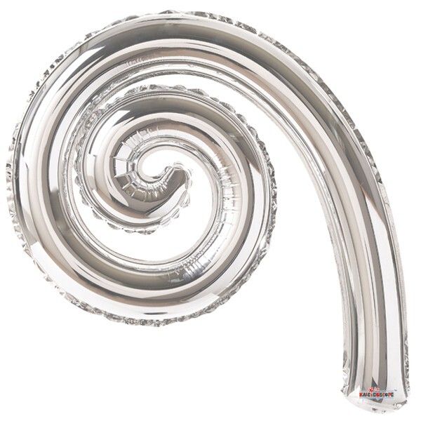 Foil Balloon Kurly Spiral Silver 14in