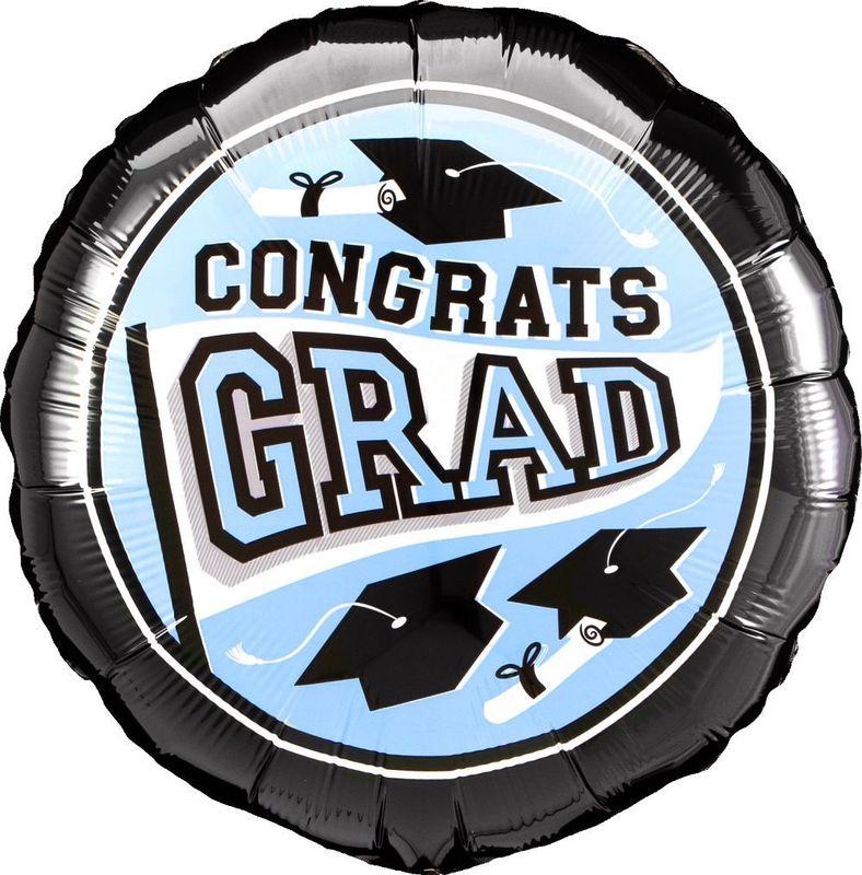 Foil Balloon Round Light Blue School Colors Be true to your School Hx 18in