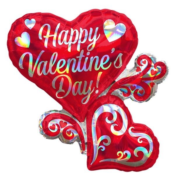Foil Balloon Heart Iridescent Valentine  26in