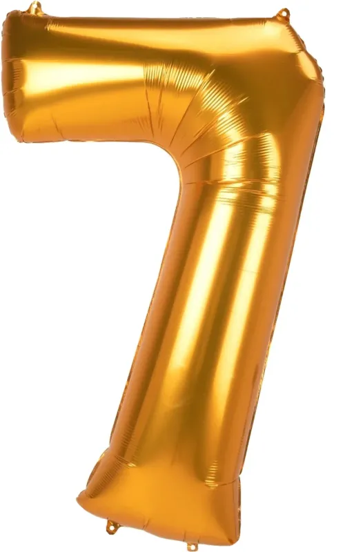 Foil Balloon Number 7 Gold 53in