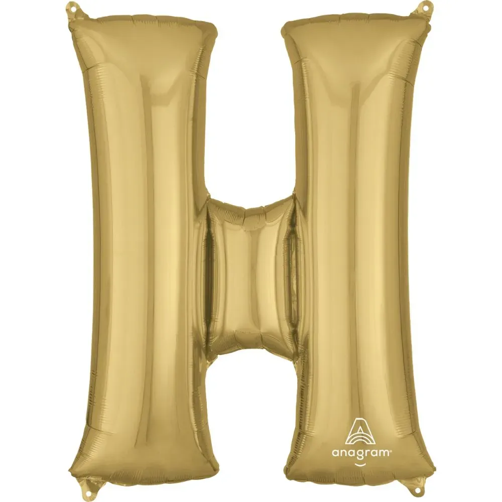 Foil Balloon Letter H White Gold 34in