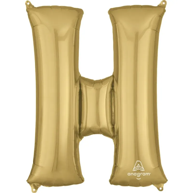 Foil Balloon Letter H White Gold 34in