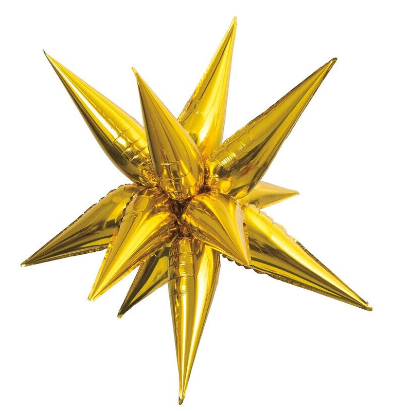Foil Balloon Starburst Gold 40in