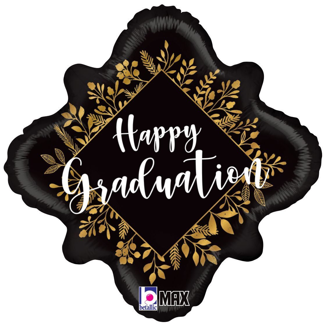 Foil Balloon Gold Leaf Graduation Max Float Diamond 18in