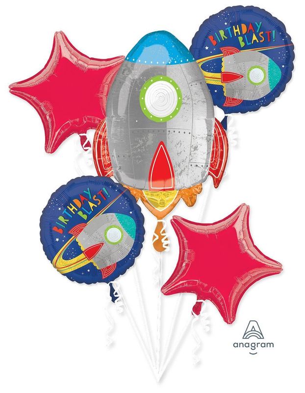 Foil Balloon Bouquet Blast Off Birthday
