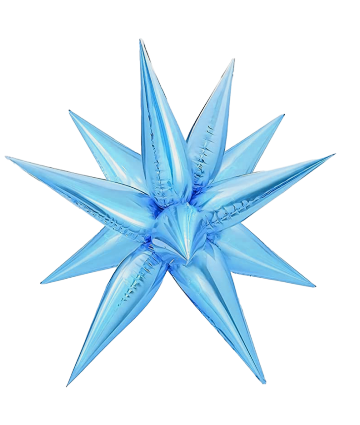 Foil Balloon Starburst Light Blue 40in