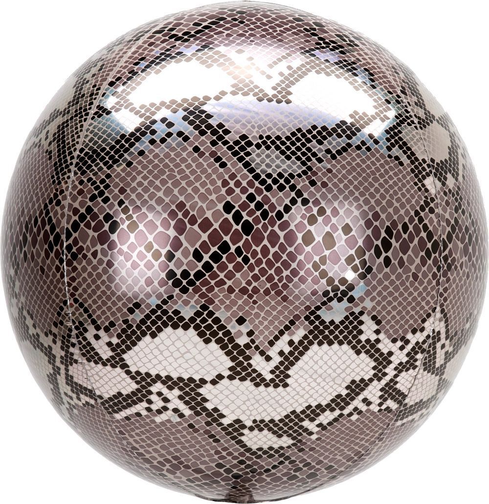 Foil Balloon Orbz Snake Skin Animal Print 15in
