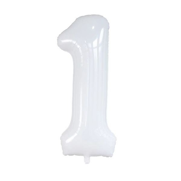 Foil Balloon Number 1 White 34in