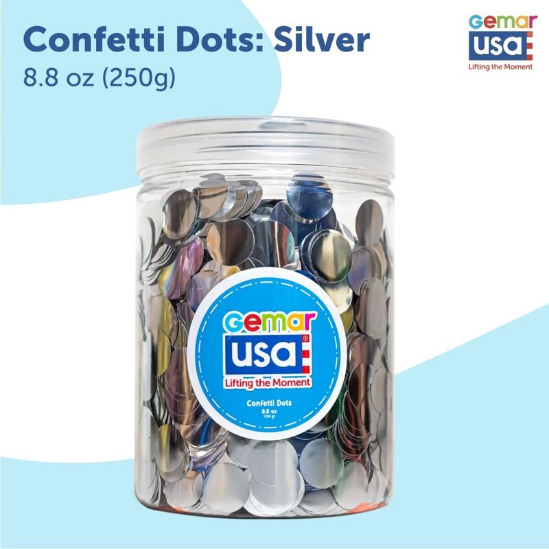 Silver Metallic Confetti Jar (Round)