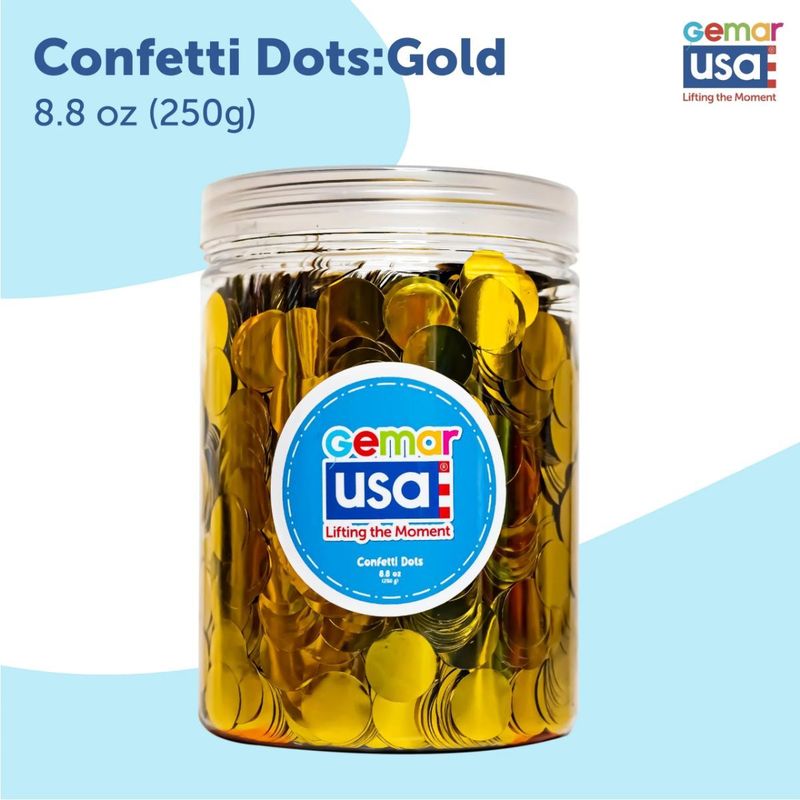 Gold Metallic Confetti Jar (Round)