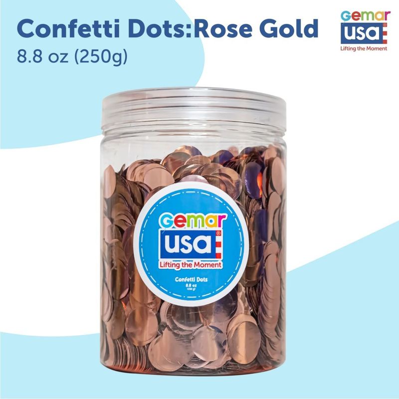 Rose Gold Metallic Confetti Jar (Round)