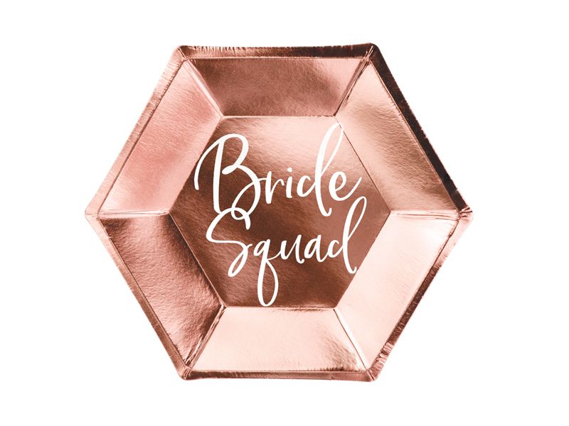 Bride Squad Plates Rose Gold