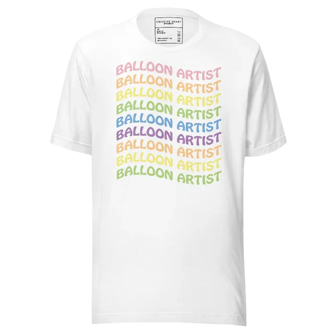 Balloon Artist Thank You Style White T-Shirt - "S" Size