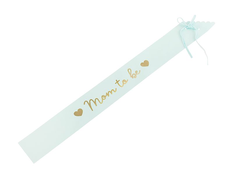 Light Tiffany Blue Mom to Be Sash