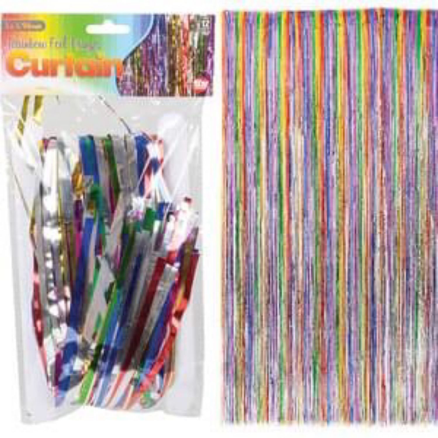 Rainbow Foil Curtain Backdrop – Colorful Party Decoration for Events & Photos