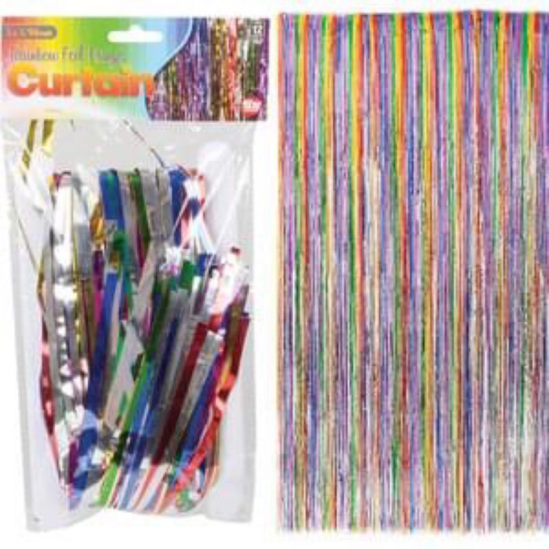 Rainbow Foil Curtain Backdrop – Colorful Party Decoration for Events & Photos