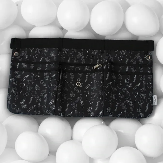 Black & White Balloon Confetti Print Maker Apron