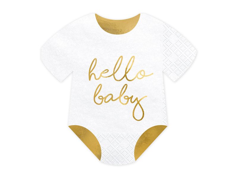 Hello Baby Romper Napkins White