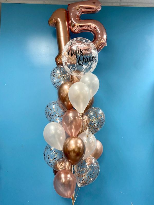 Personalized 15th Birthday Balloon Bouquet