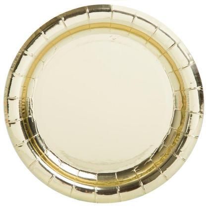 Paper Plates 7 in gold Foil 8ct