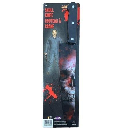 Skull Chef Knife Graphic Blade Horror Scary Halloween Costume Accessory Prop