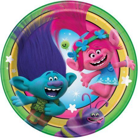 Trolls Paper Dessert Plates 7in 8ct