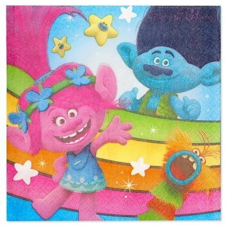 Trolls Party Paper Lunch Napkins, 16ct