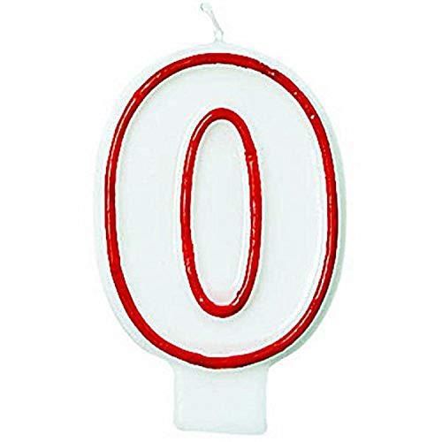 amscan Number 0 Flat Molded Candle, 3"