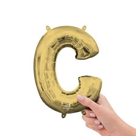 16 Inch Letter C - Anagram - White Gold (Air-Fill Only) Foil Mylar Balloon